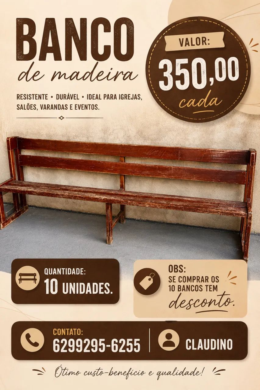 Banco de madeira 