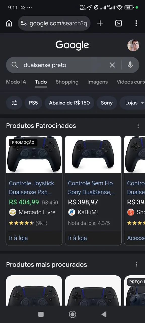 Controle De Ps5 Dualsense preto e roxo - Foto 3