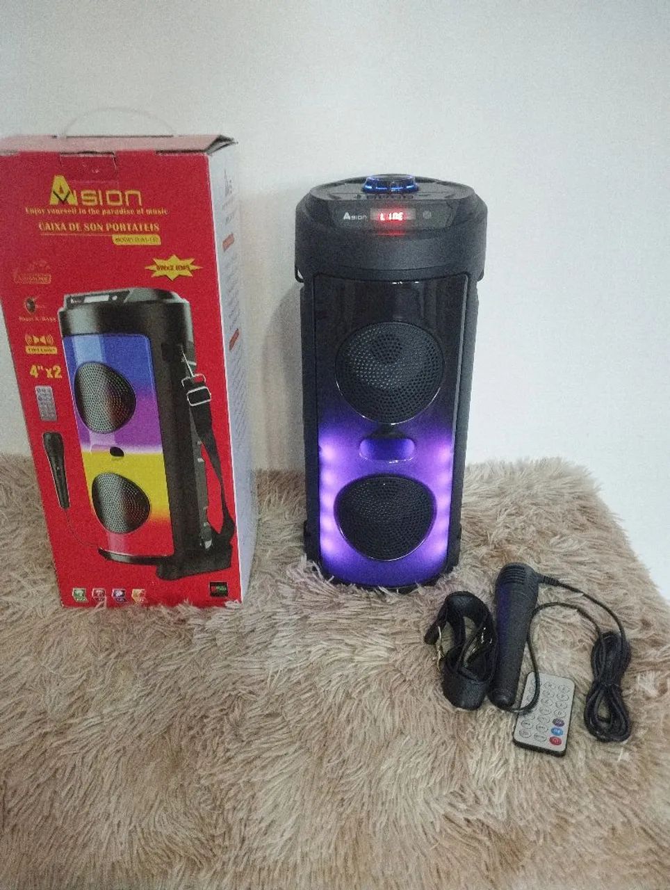 Caixa de som Bluetooth e LED com microfone a1 132 - Foto 4