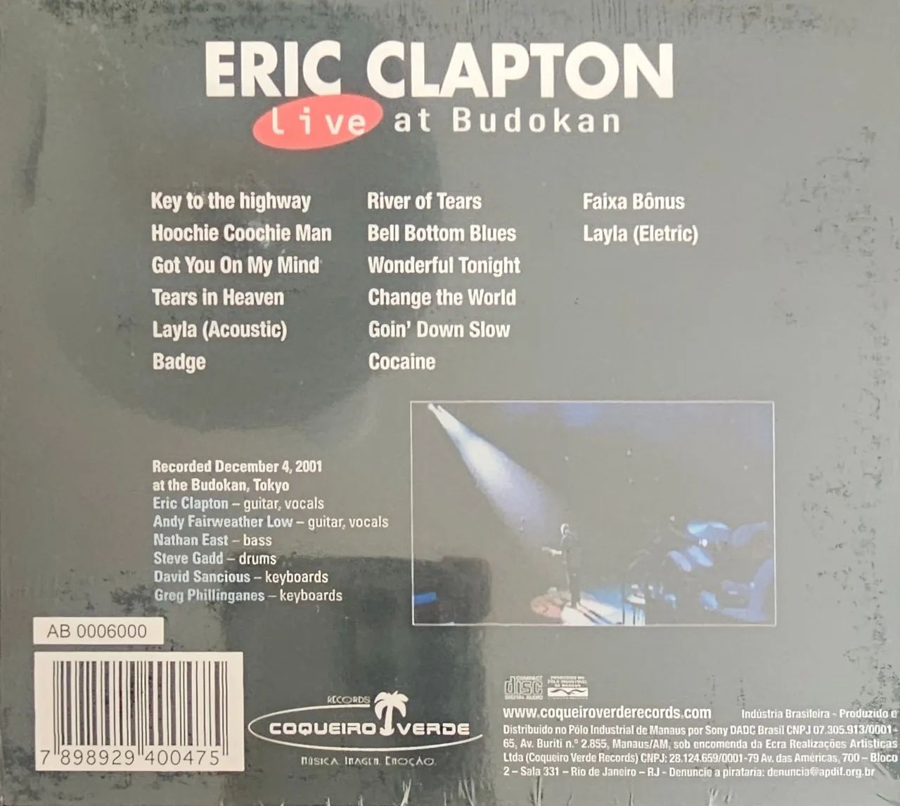 CD Eric Clapton - Live at Budokan Grandes sucessos desse