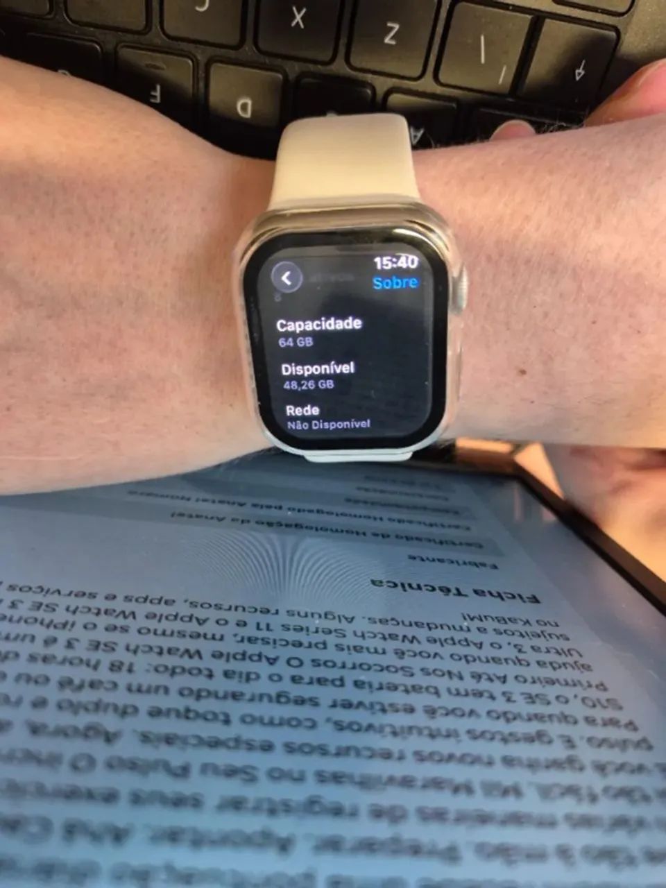 Apple Watch SE 3 40mm GPS+Cellular - LTE - Bateria 100%, 2 pulseiras - Foto 4