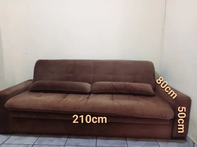 Sofá cama de 3 lugares Marron - Foto 3