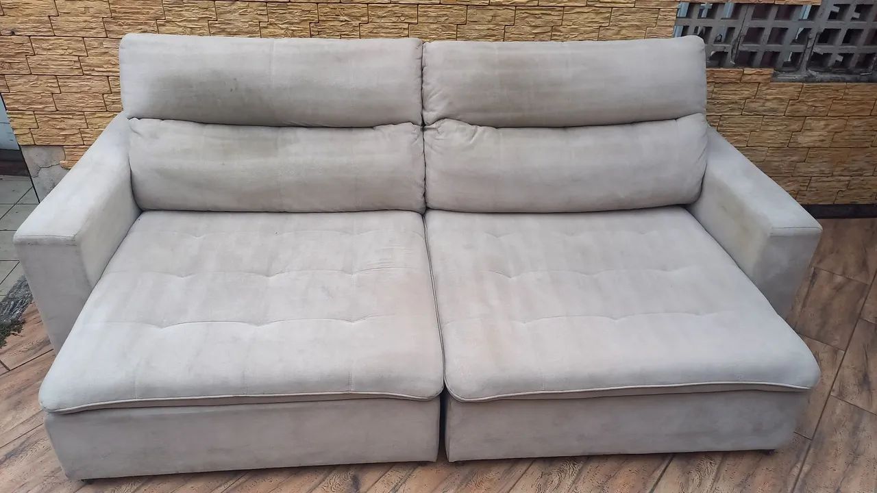 Entrego: Sofá Retrátil e Reclinável 2.70m de largura Dunelli by Pilow top e molas  - Foto 5