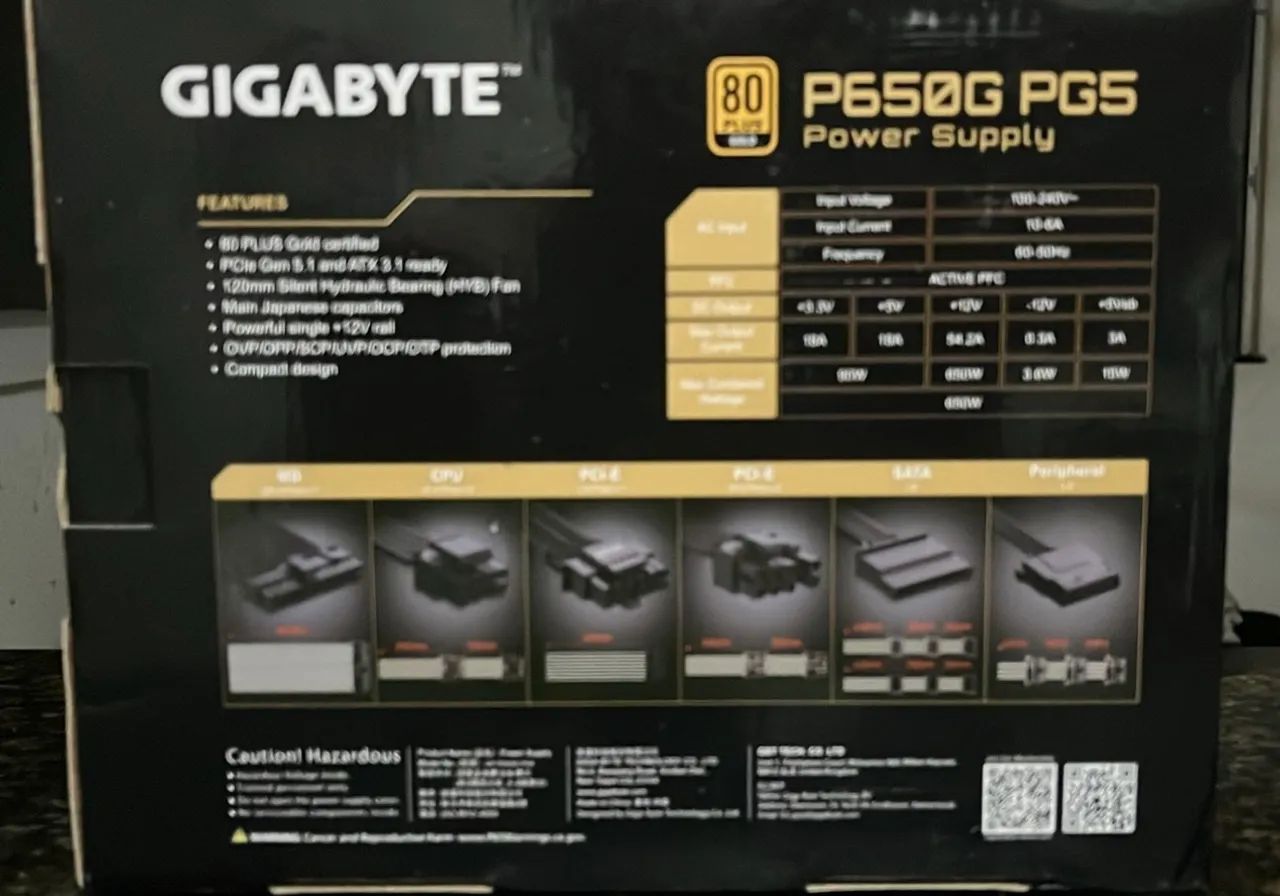 Fonte Gigabyte P650G PG5 650W 80 Plus Gold - Foto 4