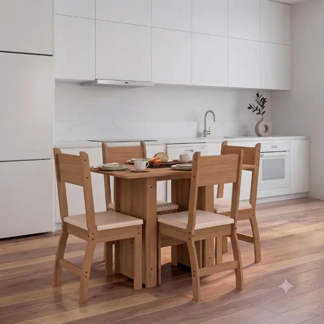Mesa de jantar com 4 cadeiras carvalho savana