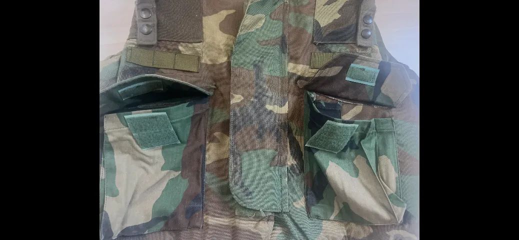 Colete Flak vest PASGT tamanho M Guerra fria Granada Panama Golfo US ARMY USMC woodland - Foto 6