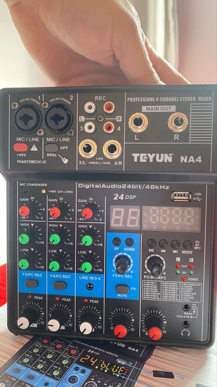 Mesa de Som TEYUN NA4 (Console de Mixagem Profissional de 4 Canais) - Foto 5