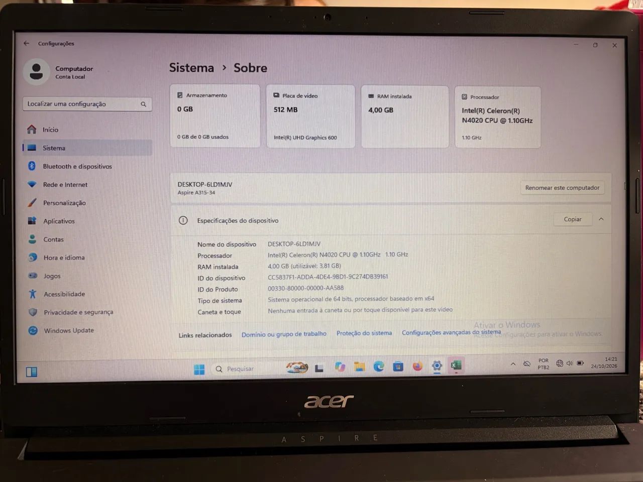 NOTEBOOK ACER ASPIRE 3 ? COMPLETO E ORIGINAL - Foto 5