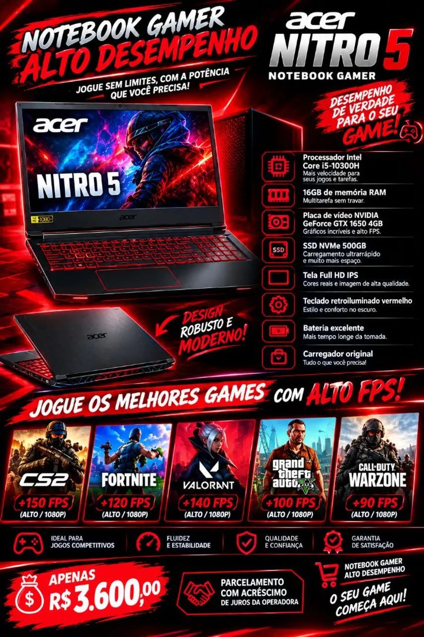 ACER NITRO 5  NOTEBOOK GAMER DE  - Foto 3