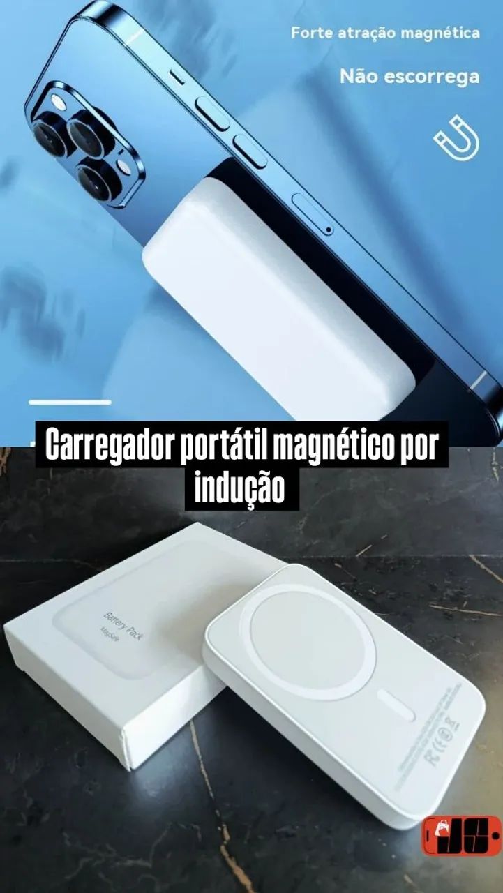 Carregador Portátil Magnético para iPhone