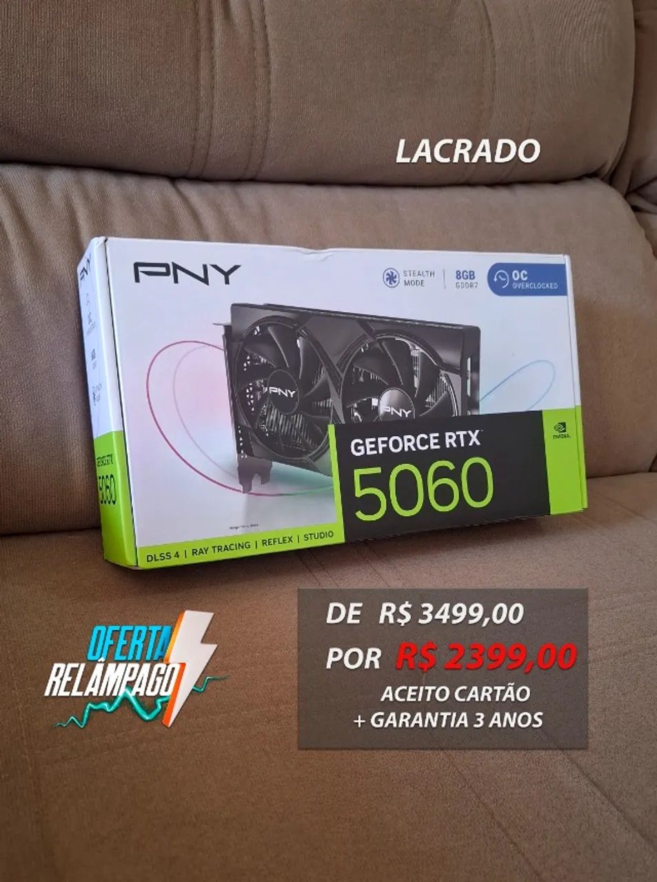 LACRADO] RTX 5060 8GB PNY OC + Garantia 3 anos (Aceito cartão