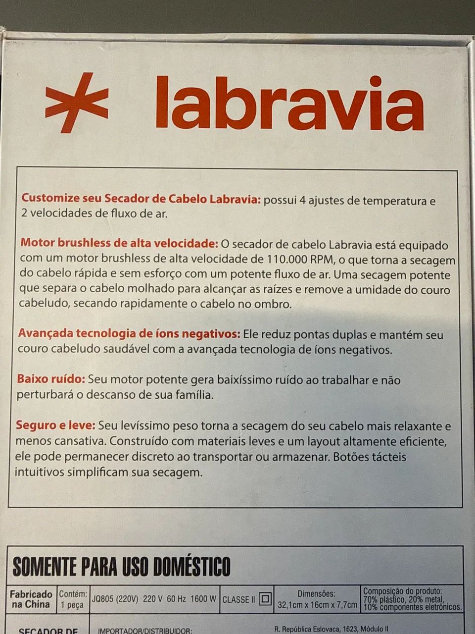 Secador de cabelo Labravia ultra silencioso super leve - Foto 3