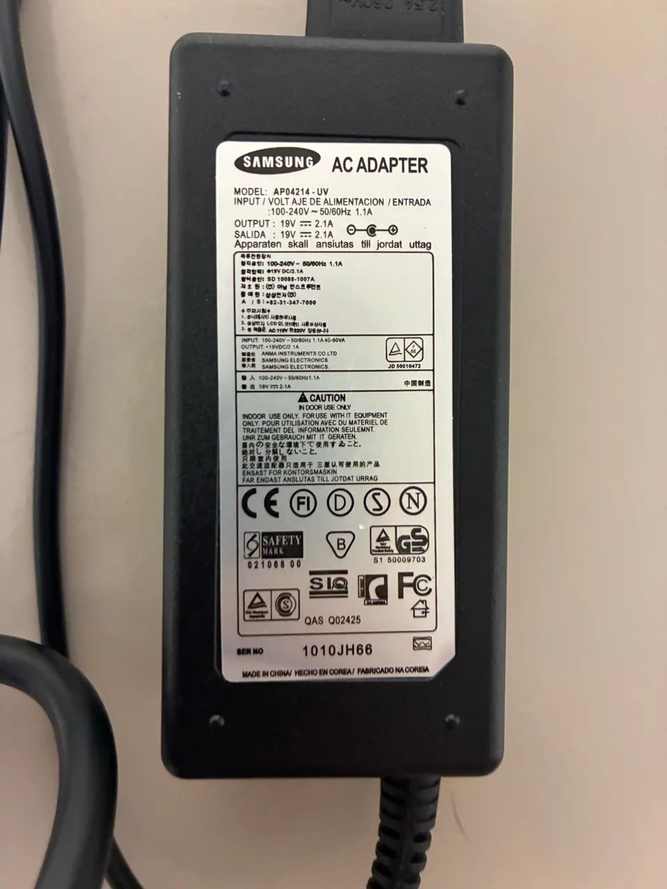 Carregador notebook Samsung 