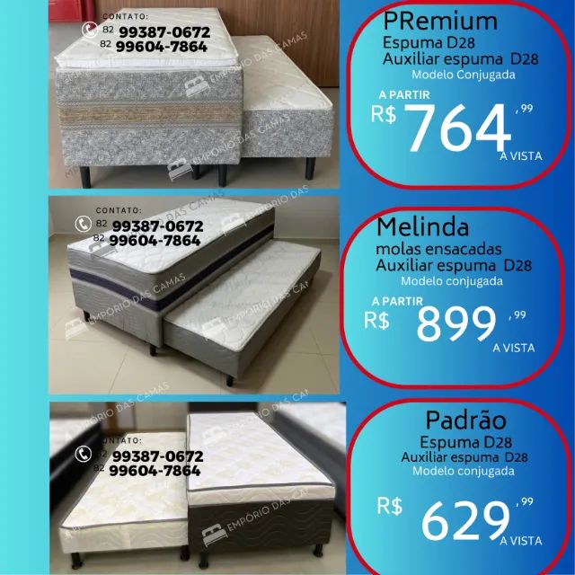 Cama auxiliar bicama Bonsono diversos modelos base e colchão ou conjugada  - Foto 2