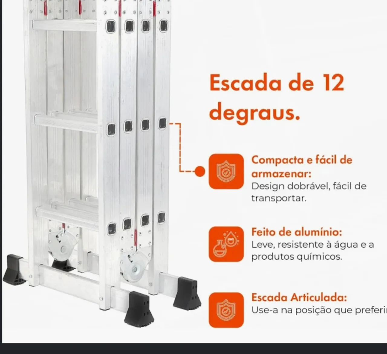 ESCADA ARTICULADA DE ALUMINIO - Foto 3