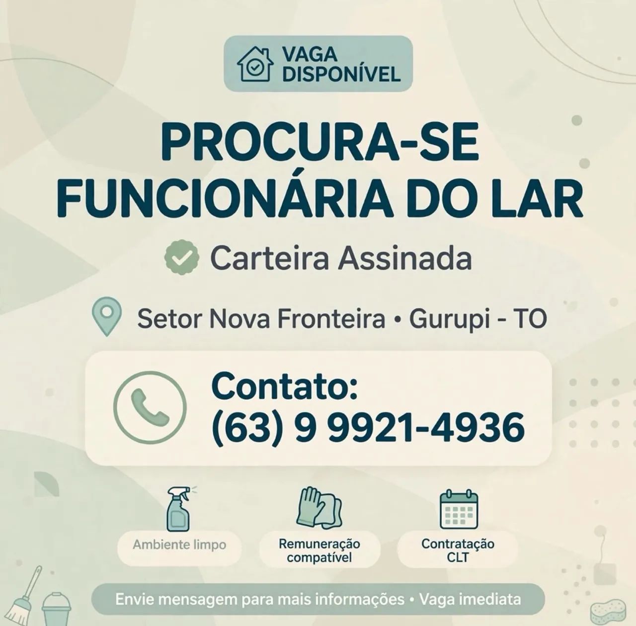 PROCURA SE FUNCIONARIA DO LAR