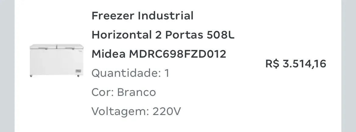 Freezer horizontal 
