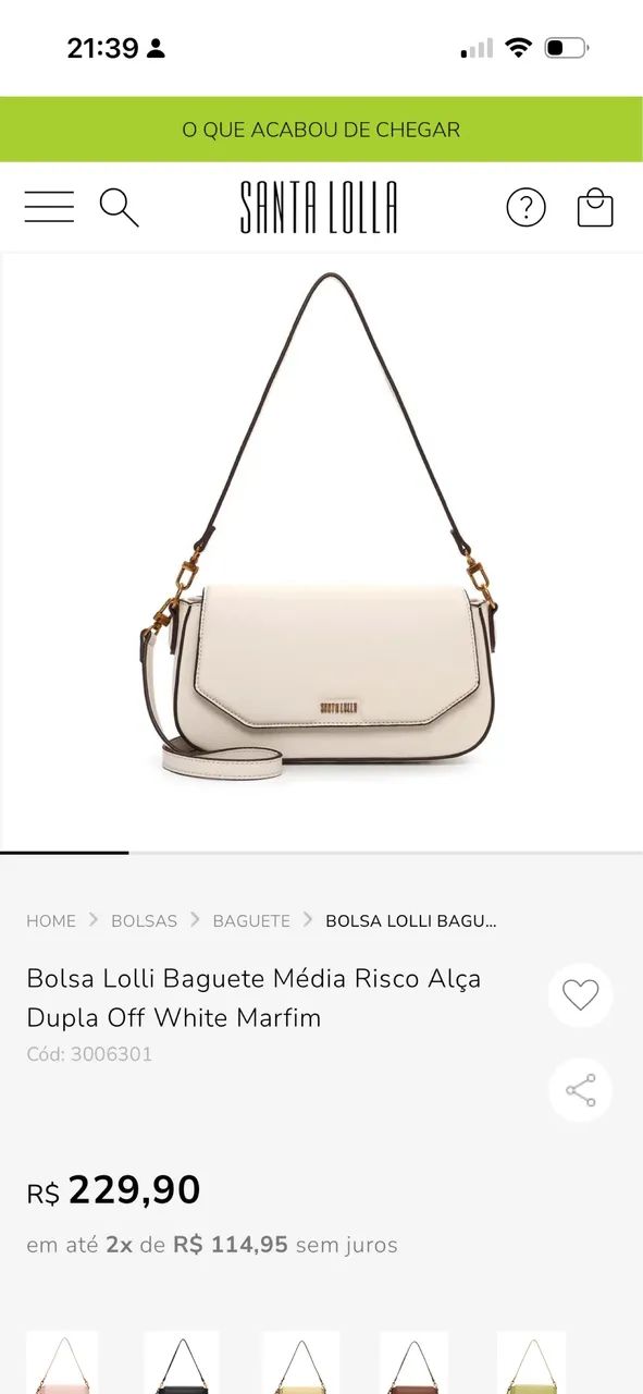 Bolsa baguete off white - Foto 2
