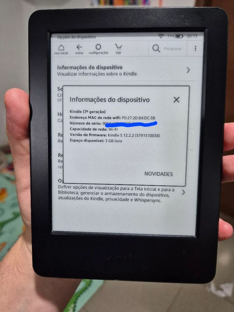 Kindle Geração 7 com capa Magnética  e cabo. Ótimo  estado - Foto 4