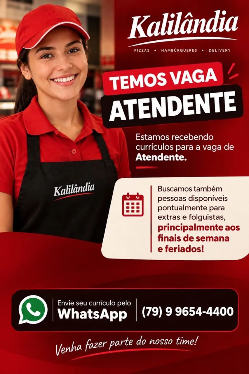 Vagas para atendente 