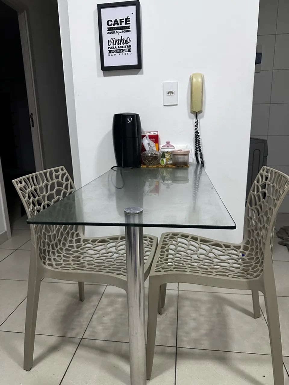 Mesa de vidro canto parede  - Foto 3