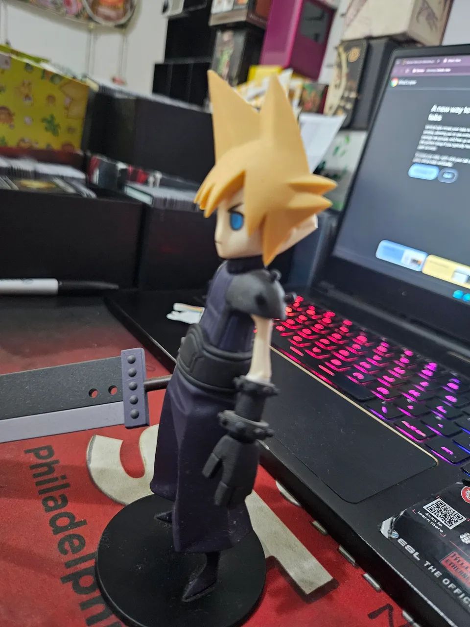 Cloud Strife Figure STATIC ARTS Mini Final Fantasy VII Original sem caixa - Foto 3