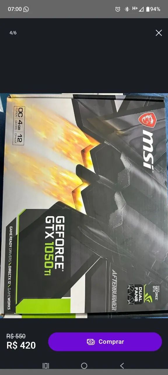 Placa de Vídeo GTX 1050 ti - Foto 3