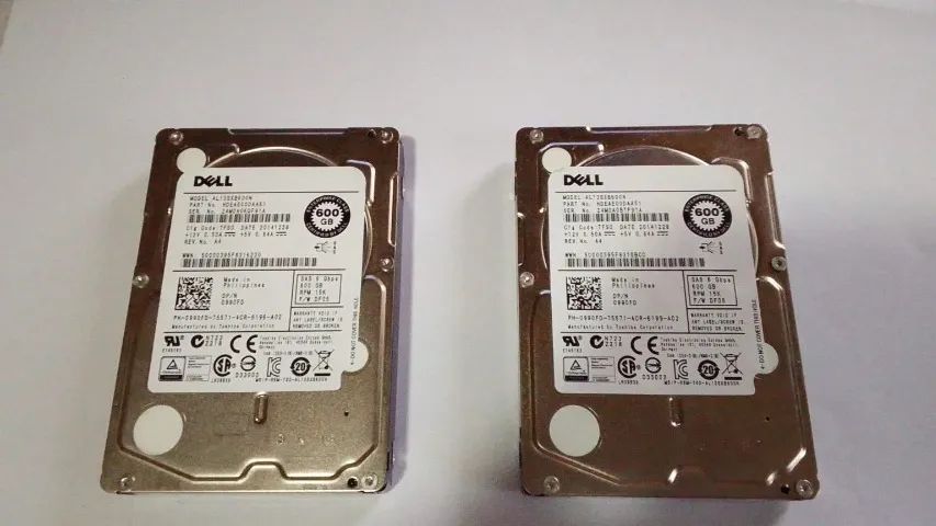 HD Servidor Dell 600GB SAS 15K RPM - Retirado Funcionando (Kit com 2)