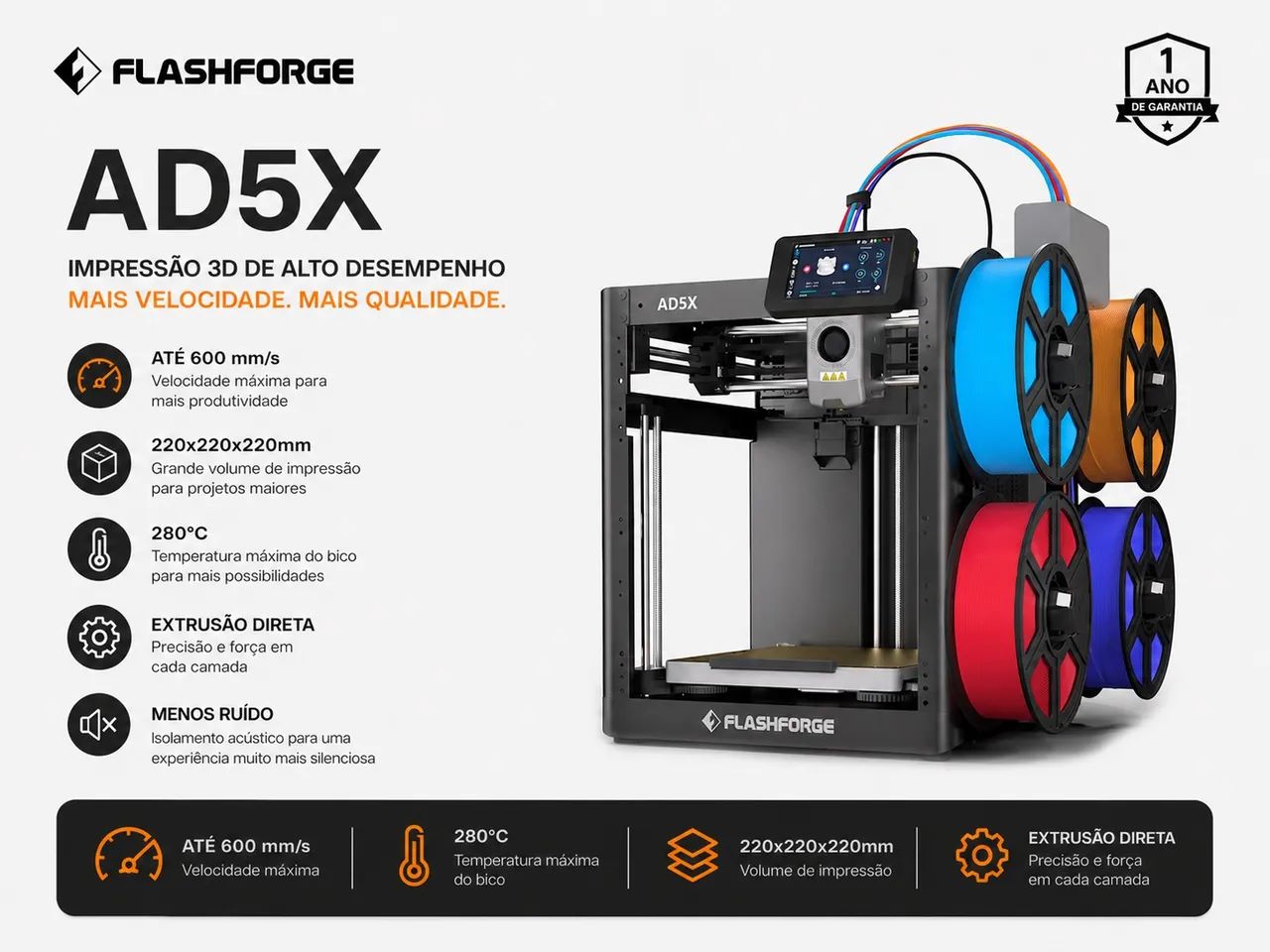 Impressora 3D AD5x nova