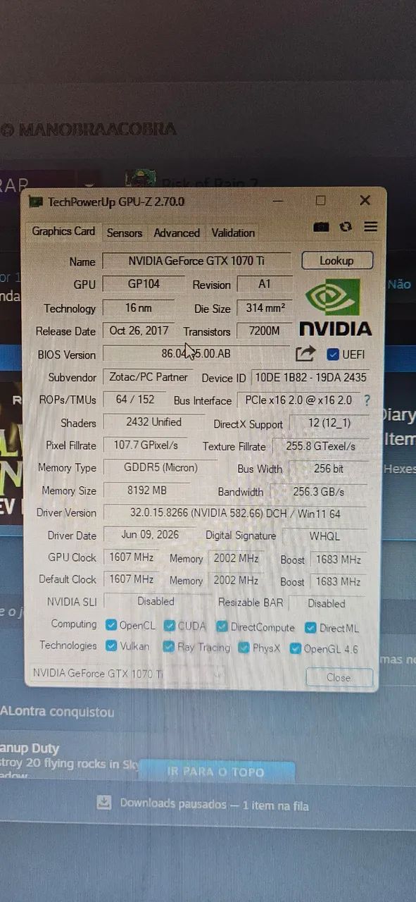 GTX 1070ti | Zotac AMP Edition - Foto 5