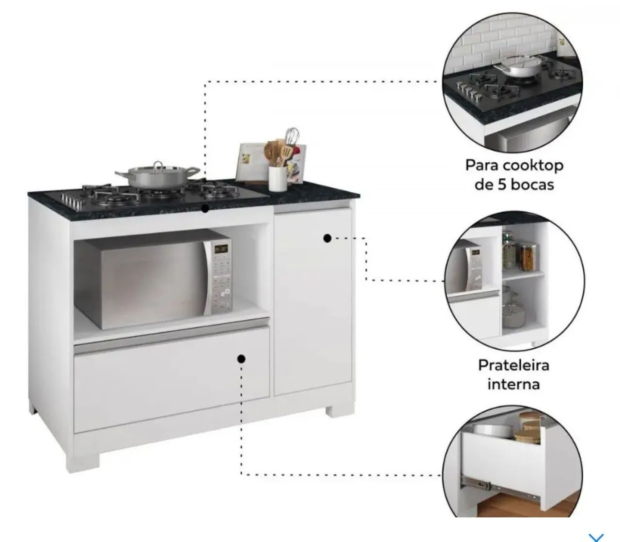 Balcão de Cooktop 5 bocas - Foto 2