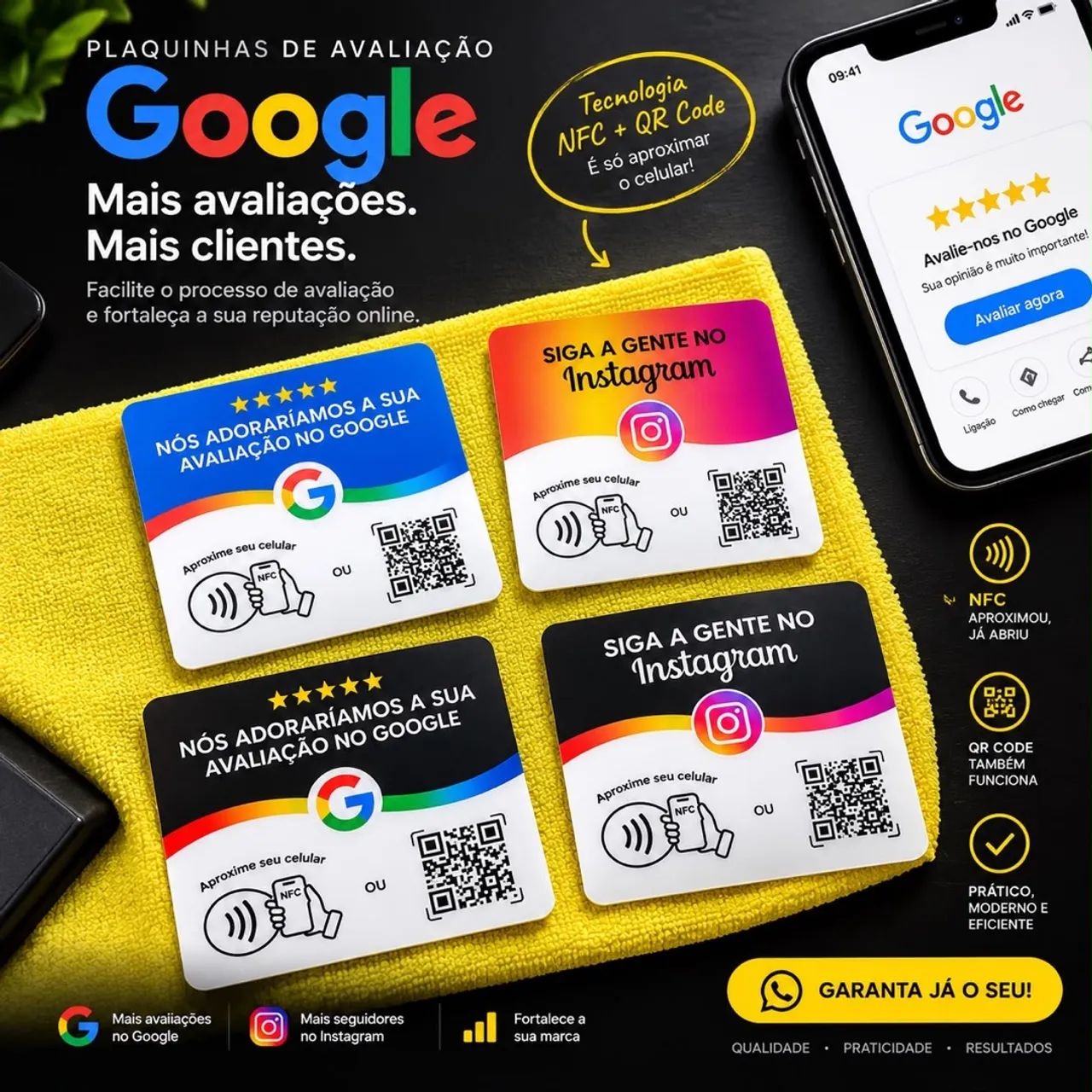 Placa de avaliação Google 