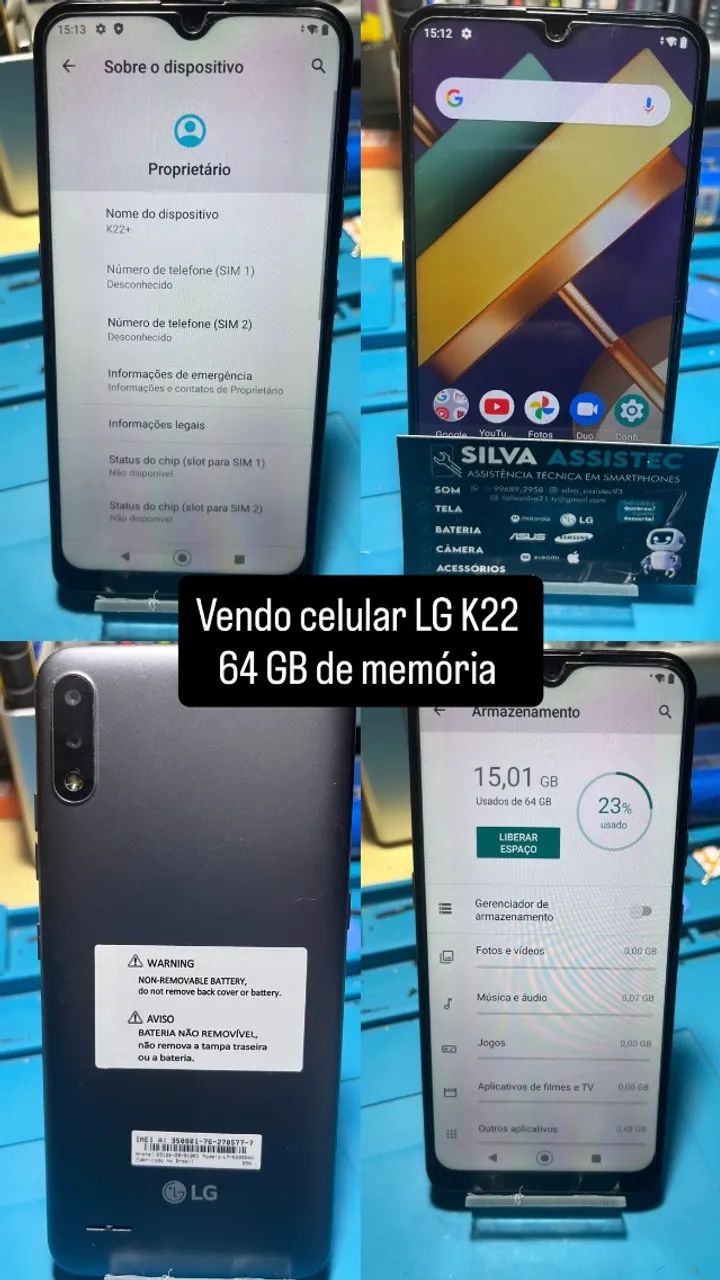 Celular LG K22 64 GB de memória 