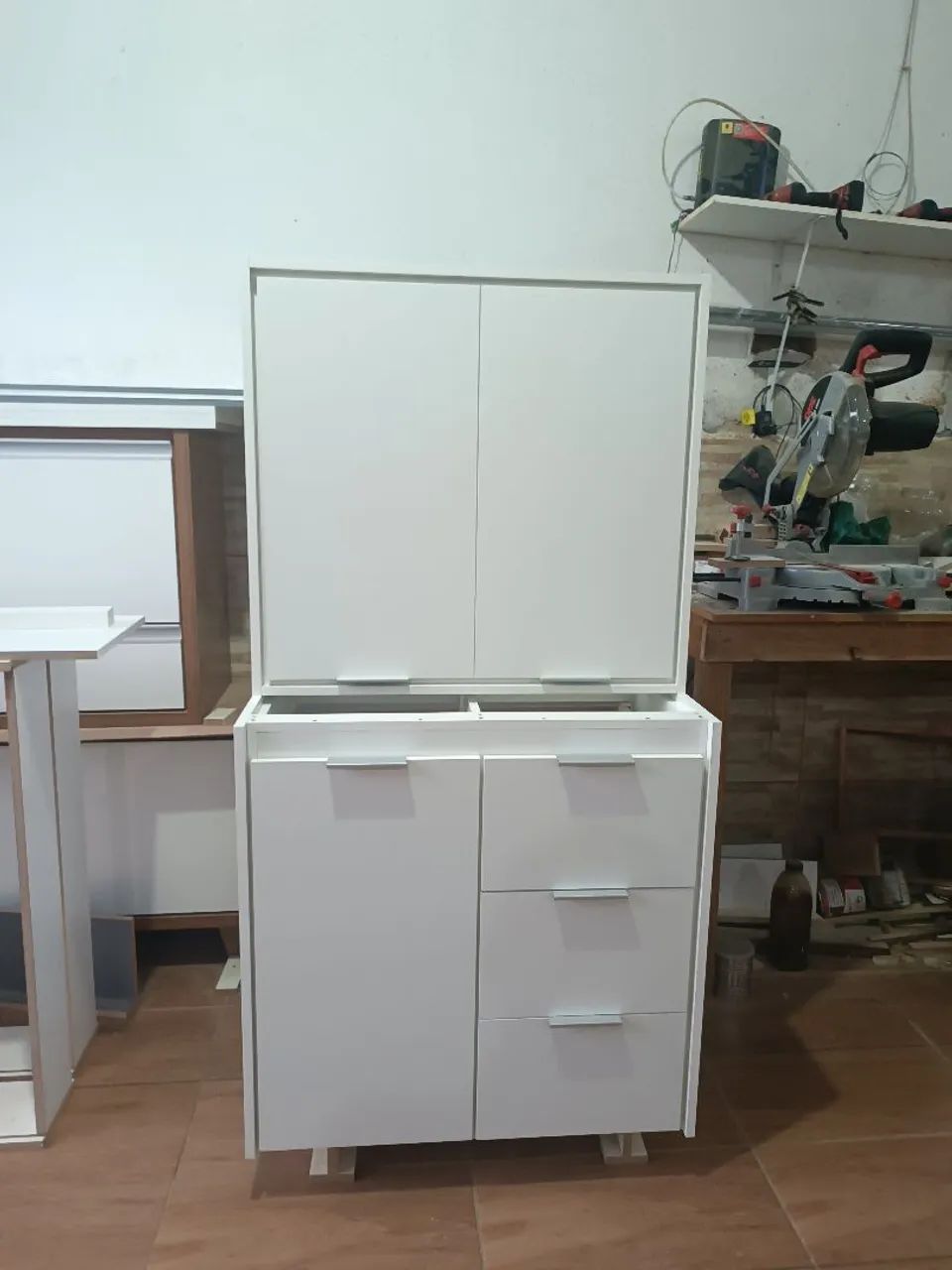 Balcão e aéreo para banheiro em MDF 