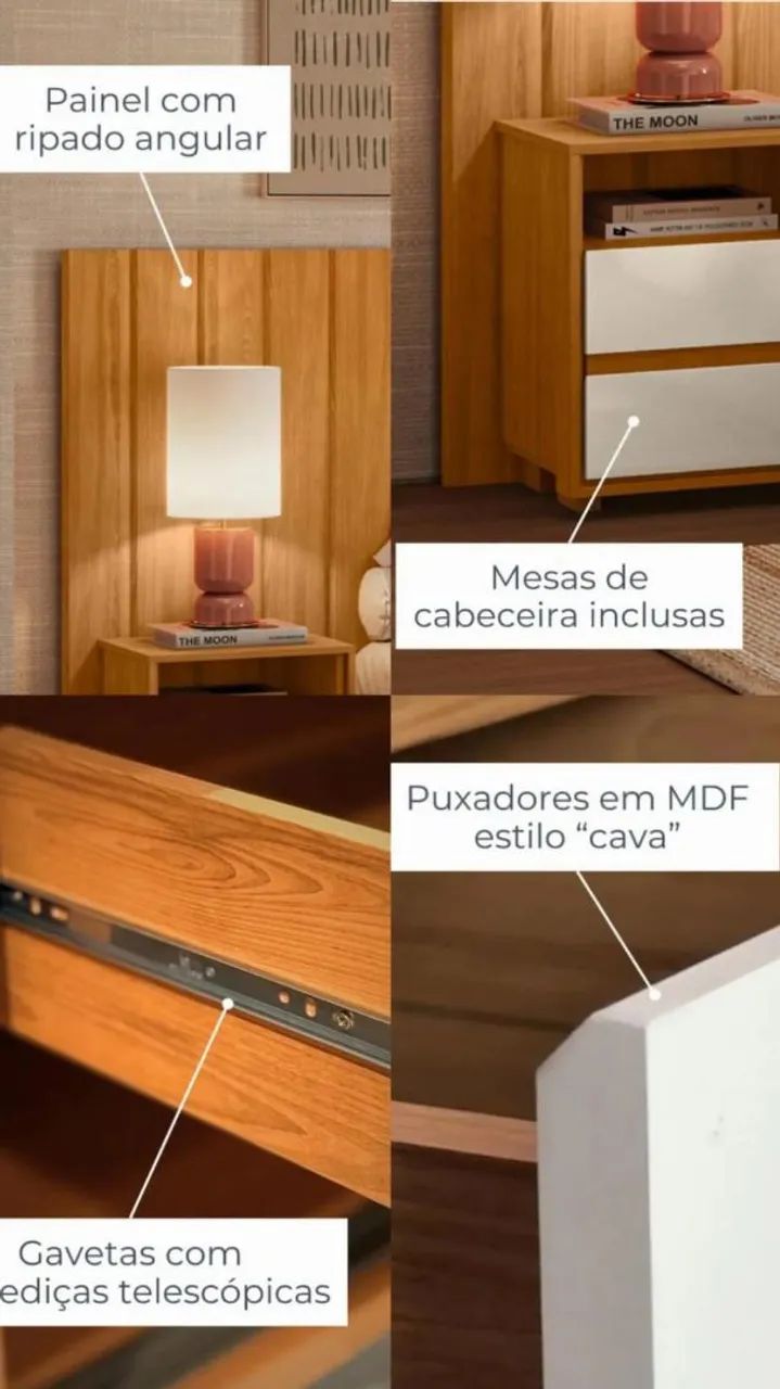 Cabeceira em madeira ripada (casal,Queen, king size) - Foto 3