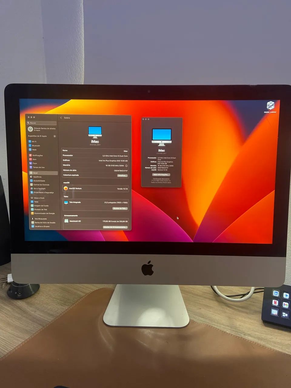 iMac 2017 i5 16gb ram 21 polegadas (negocio o valor mas nao faço envio)