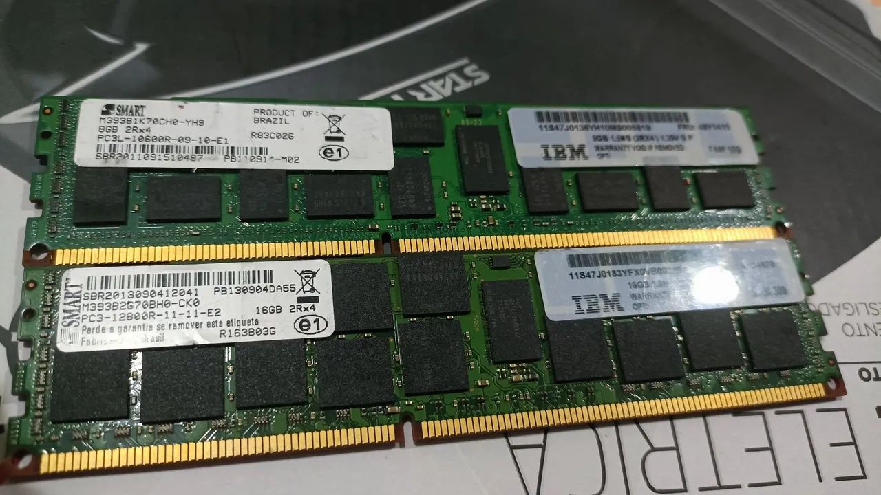 Memória Ram ECC DDR3 16GB+8GB