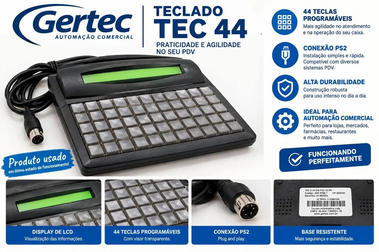 Teclado programável gertec tec44