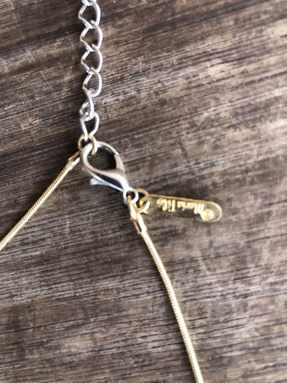 Colar Maria Filó rosa e dourado artesanal - Foto 3