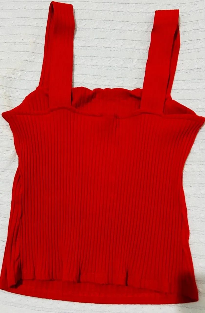 blusa cropped vermelha da farm - Foto 2
