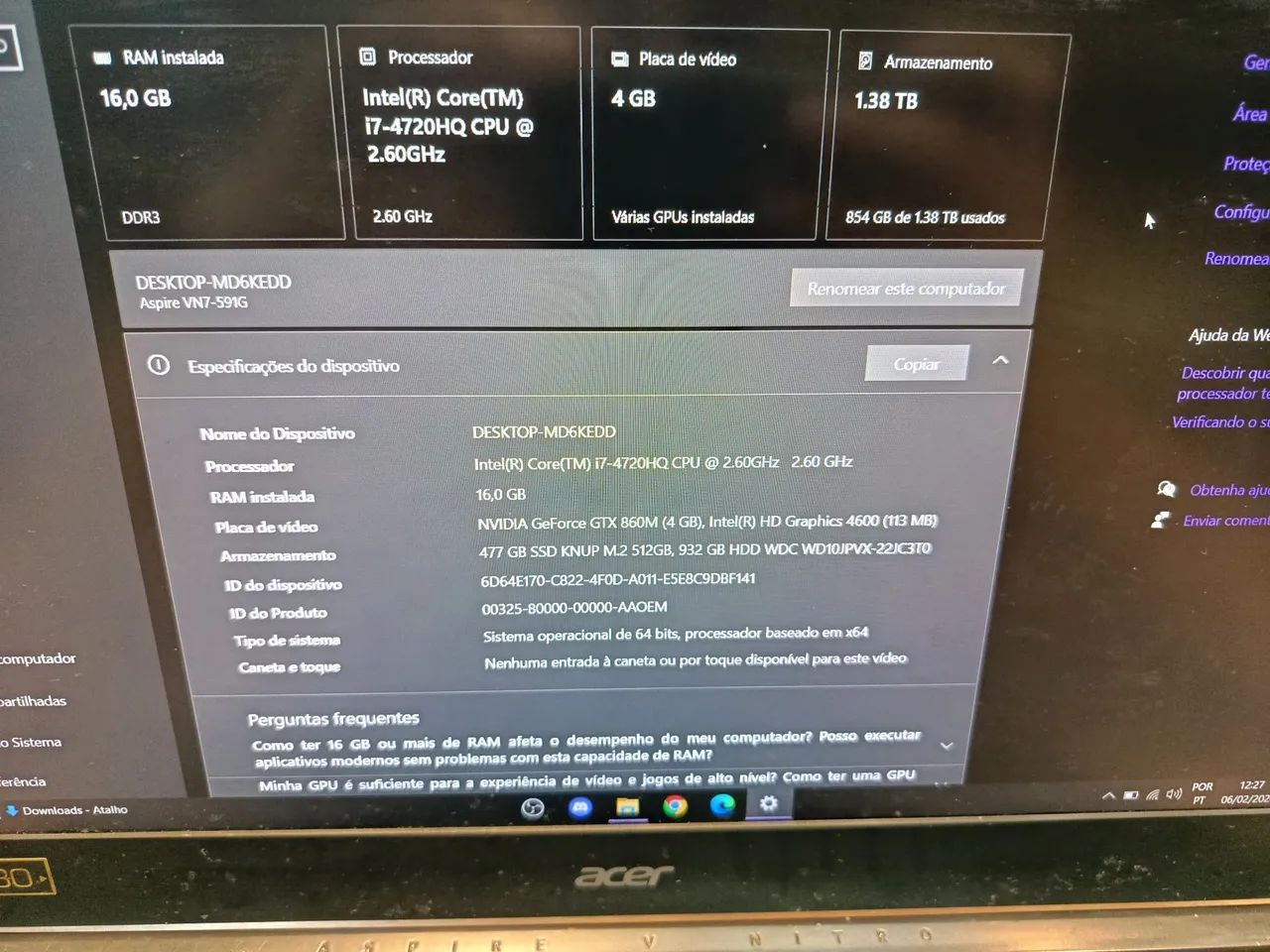 Aspire V Nitro VN7 - 591G - Foto 5
