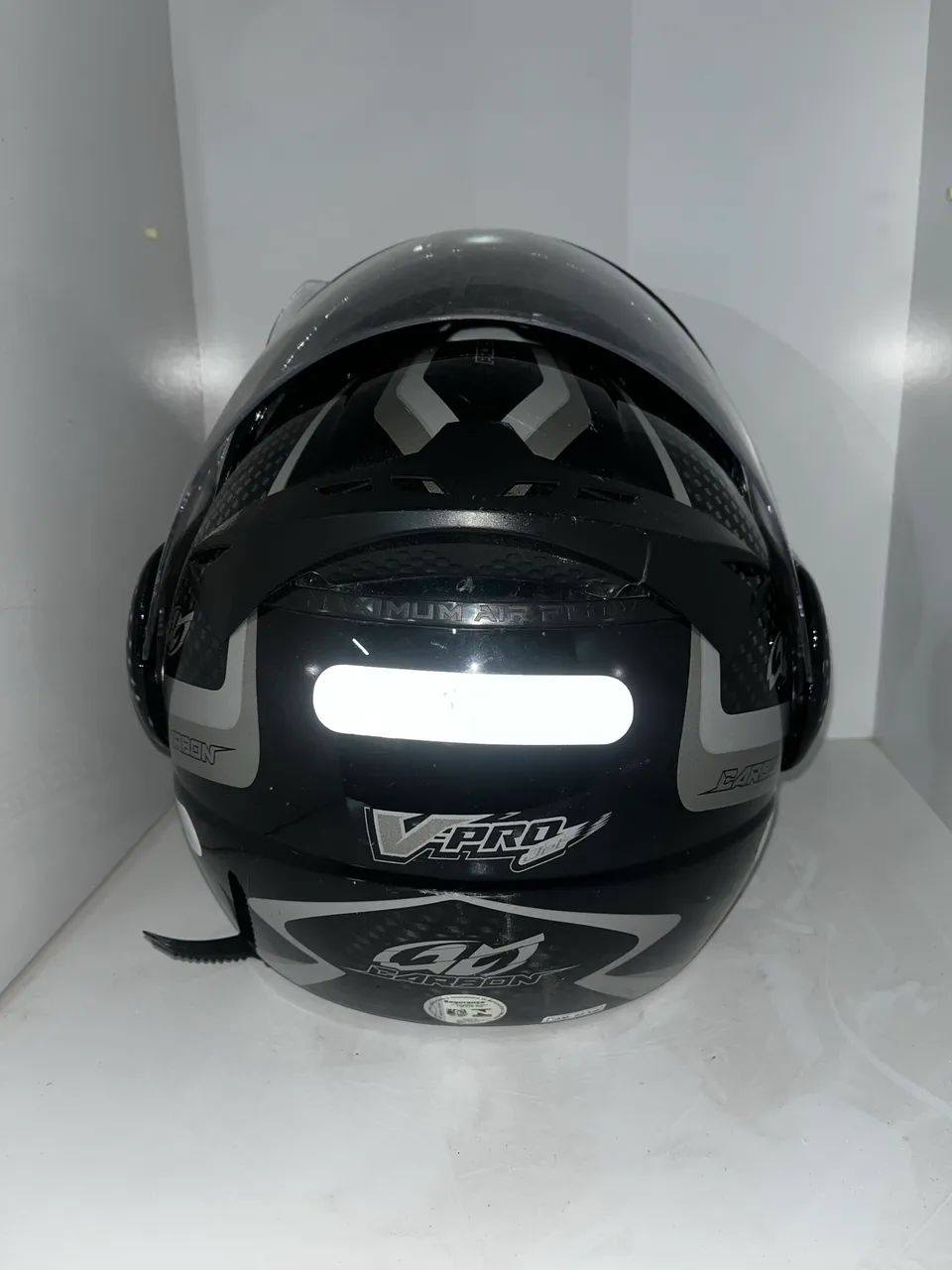 Capacete Pro Tork Escamoteável Preto e Prata | Viseira Original - Foto 3