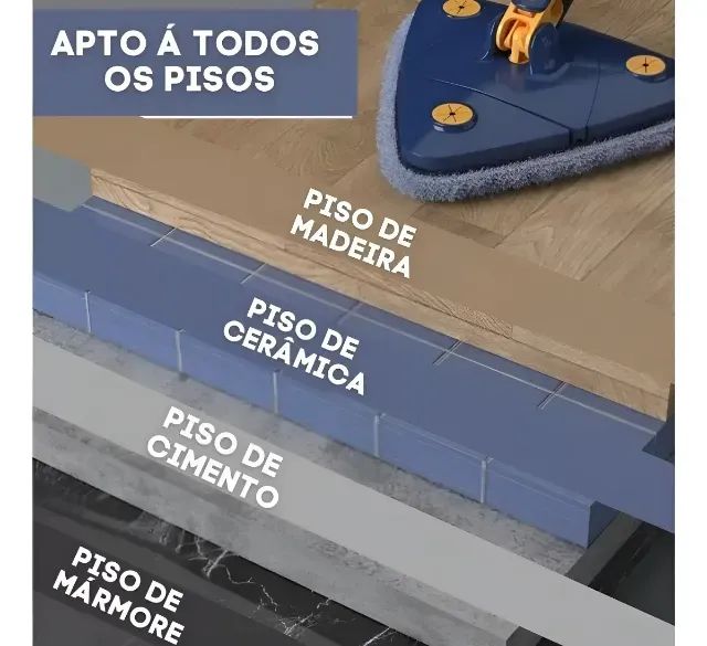 MOP 360° GIRATÓRIO COM MICROFIBRA - LIMPEZA FÁCIL E SEM ESFORÇO - Foto 5