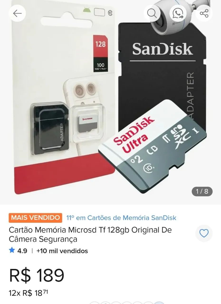 Cartão de memória ORIGINAL 128Gb  - Foto 2