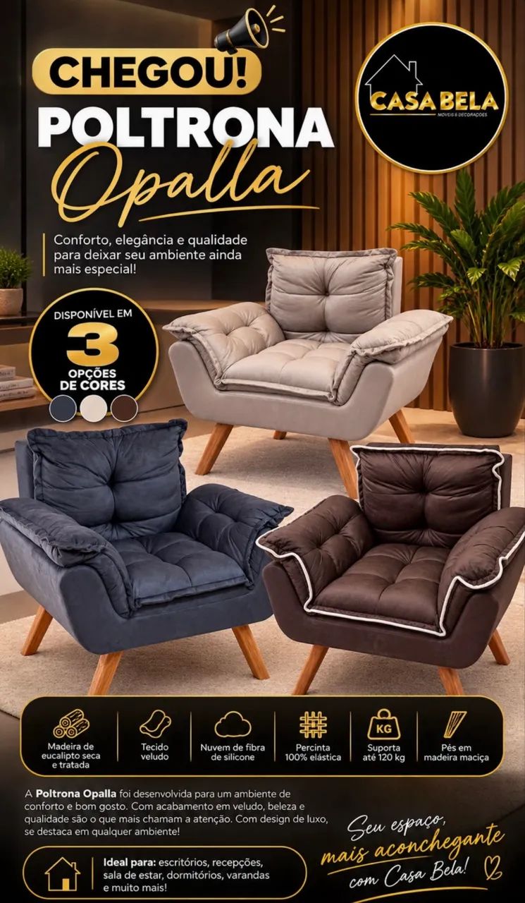 Poltrona para sala, quarto, escritório - Um Luxo !! - Foto 4