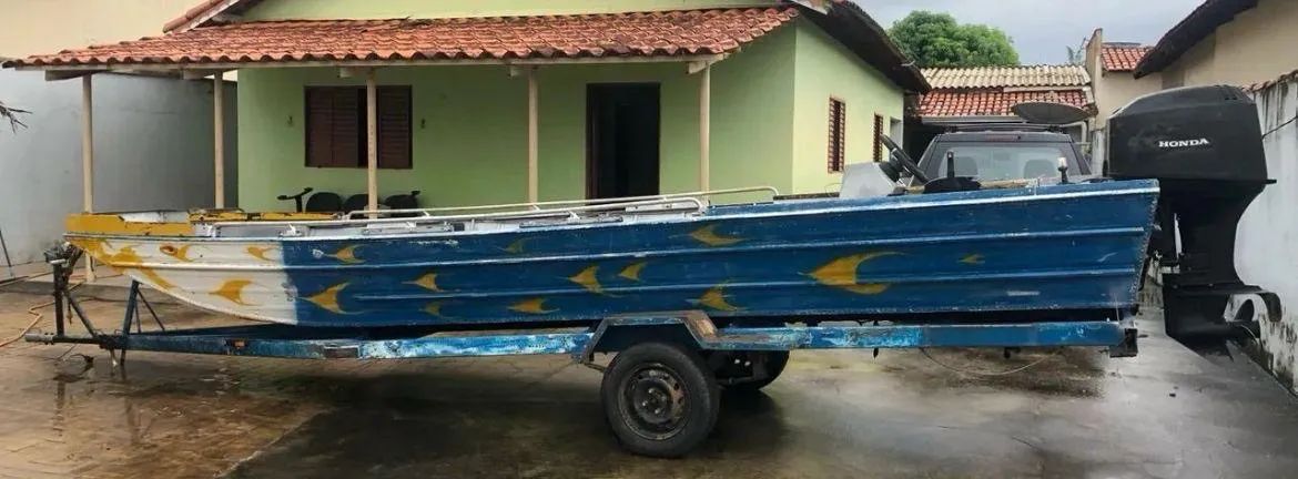Barco + motor + carretinha - Foto 4