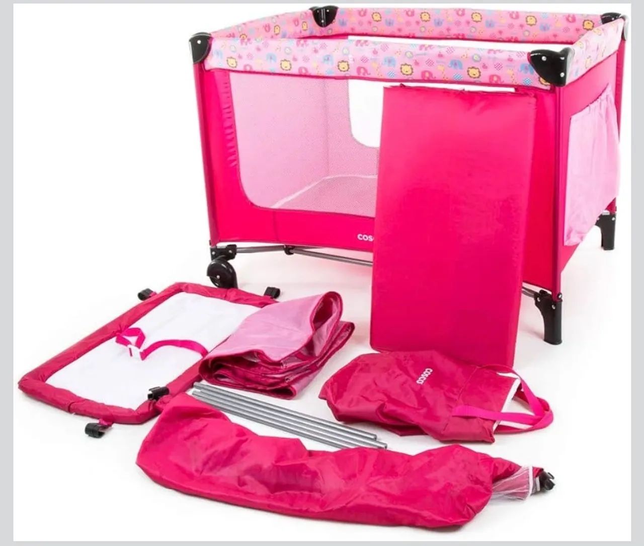 BERÇO PORTÁTIL COSCO ROSA - Foto 3