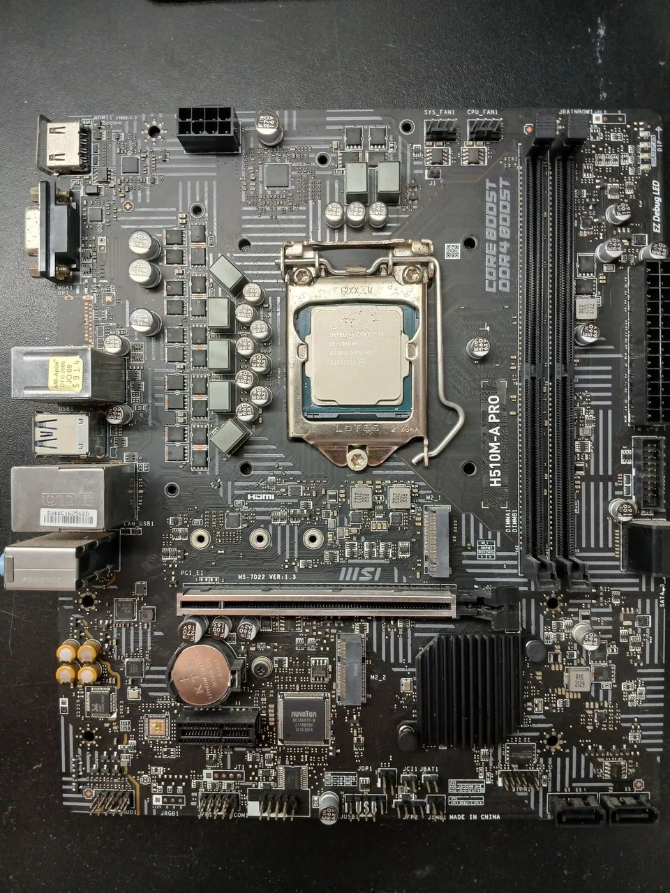 Kit i3 10100f e placa mãe 