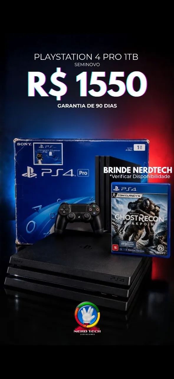 PS4 PRO ORIGINAL ATUALIZADO COM GARANTIA 