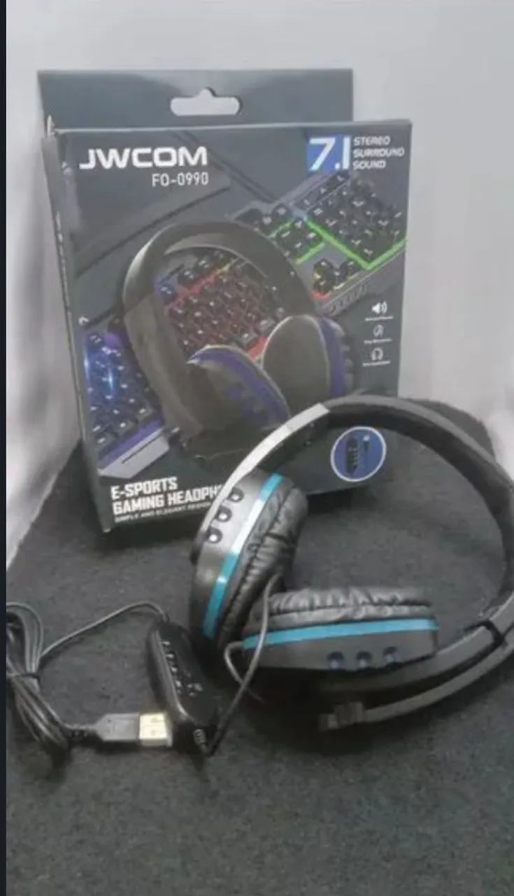 Fone Headset Gamer JWCOM FO-0990 Som 7.1 USB Com Microfone - Foto 2